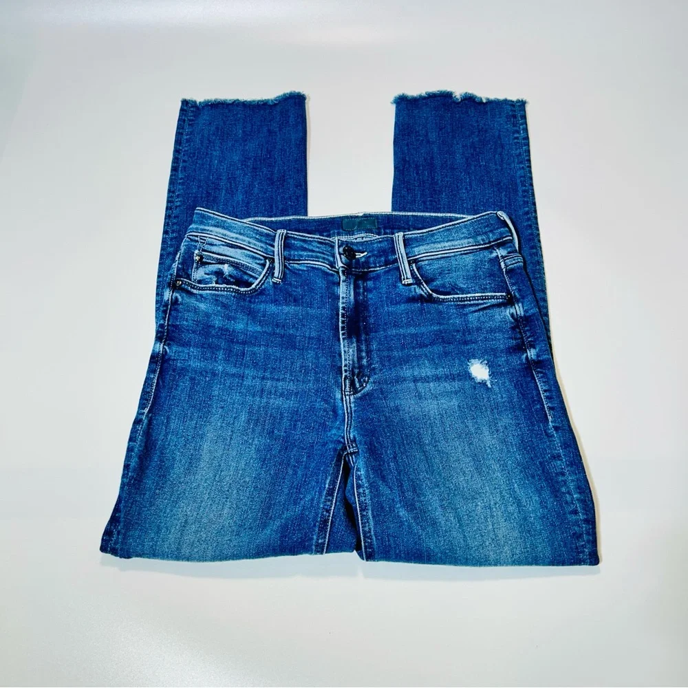 MOTHER jeans The Mid Rise Dazzler Ankle Fray jeans distressed women size 27 - Picture 2 of 11